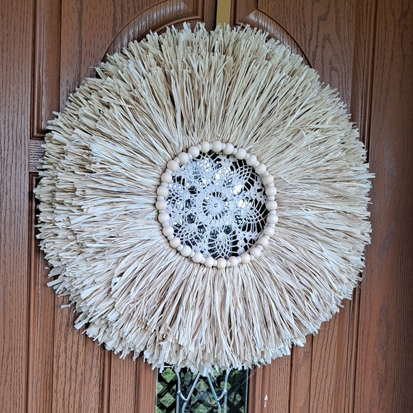 🍂 Wreath Raffia Boho - Picture 2 of 3